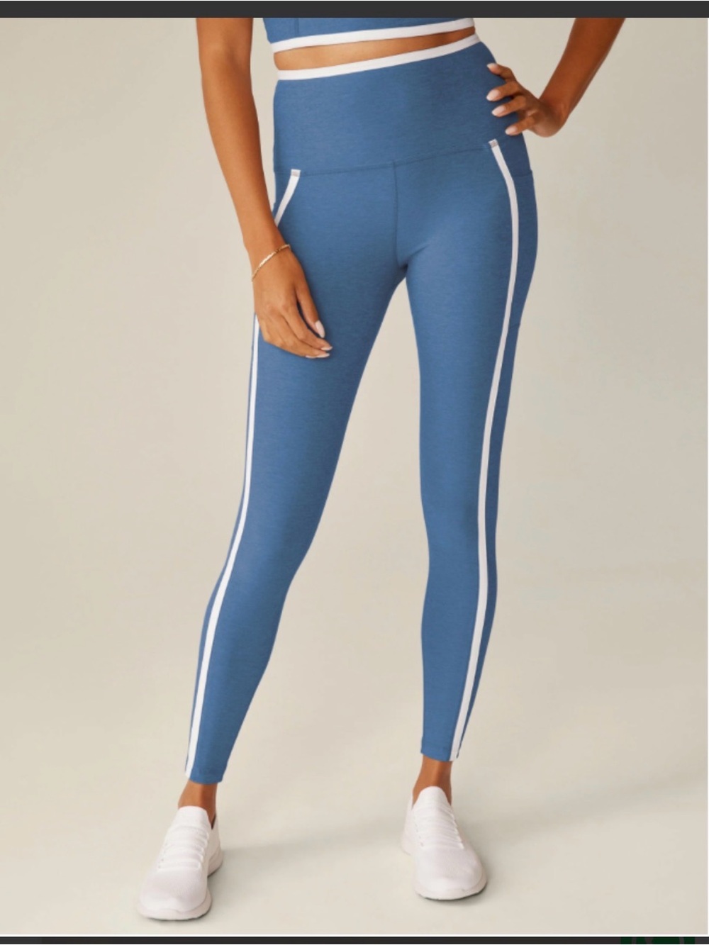 Beyond Yoga Spacedye High Waisted Midi Legging and top in Sky Blue Heather - Med - Picture 2 of 7